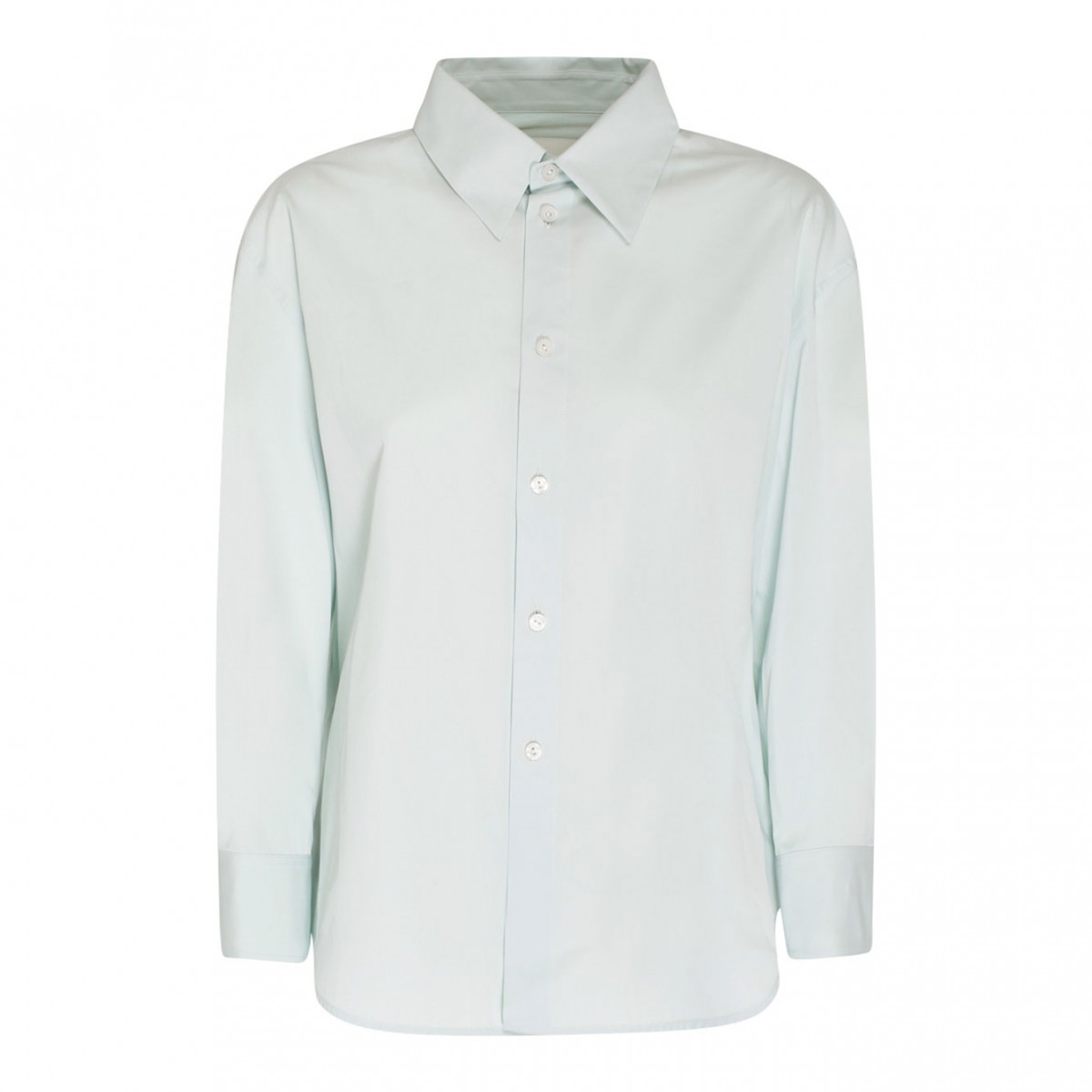 Jil Sander Mint Green Cotton Long-Sleeves Shirt. 