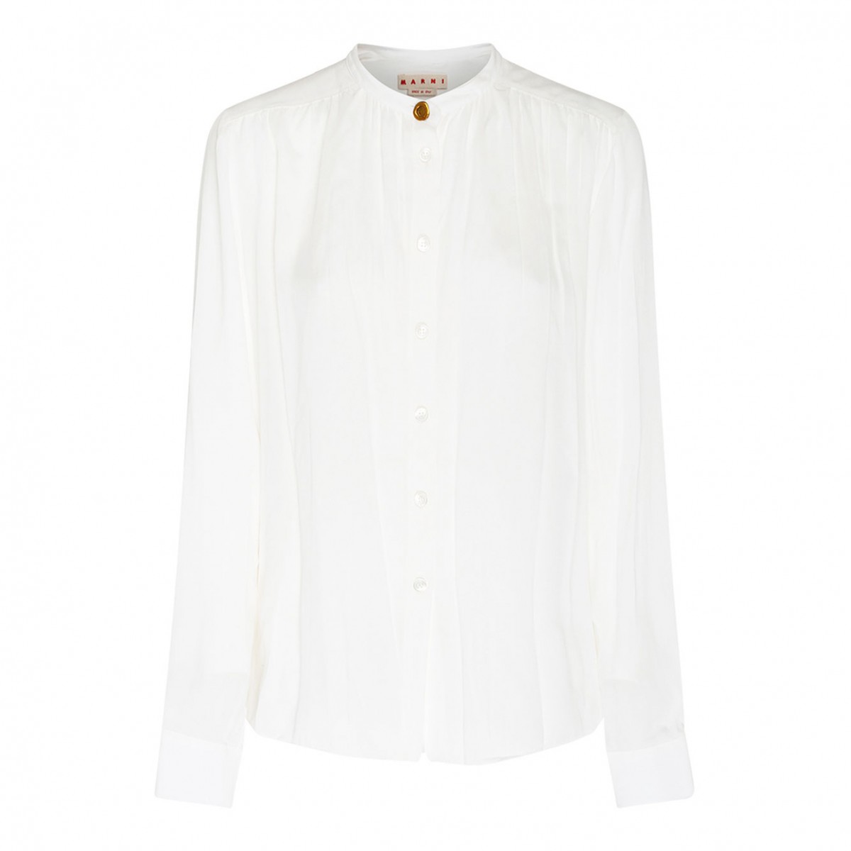 Marni White Silk Long Sleeved Shirt.