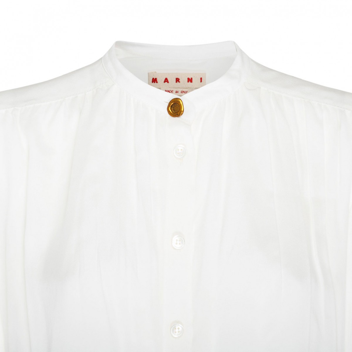 Marni White Silk Long Sleeved Shirt.