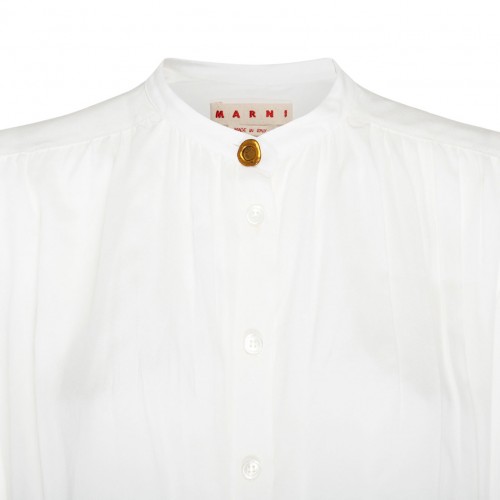 Marni White Silk Long Sleeved Shirt.