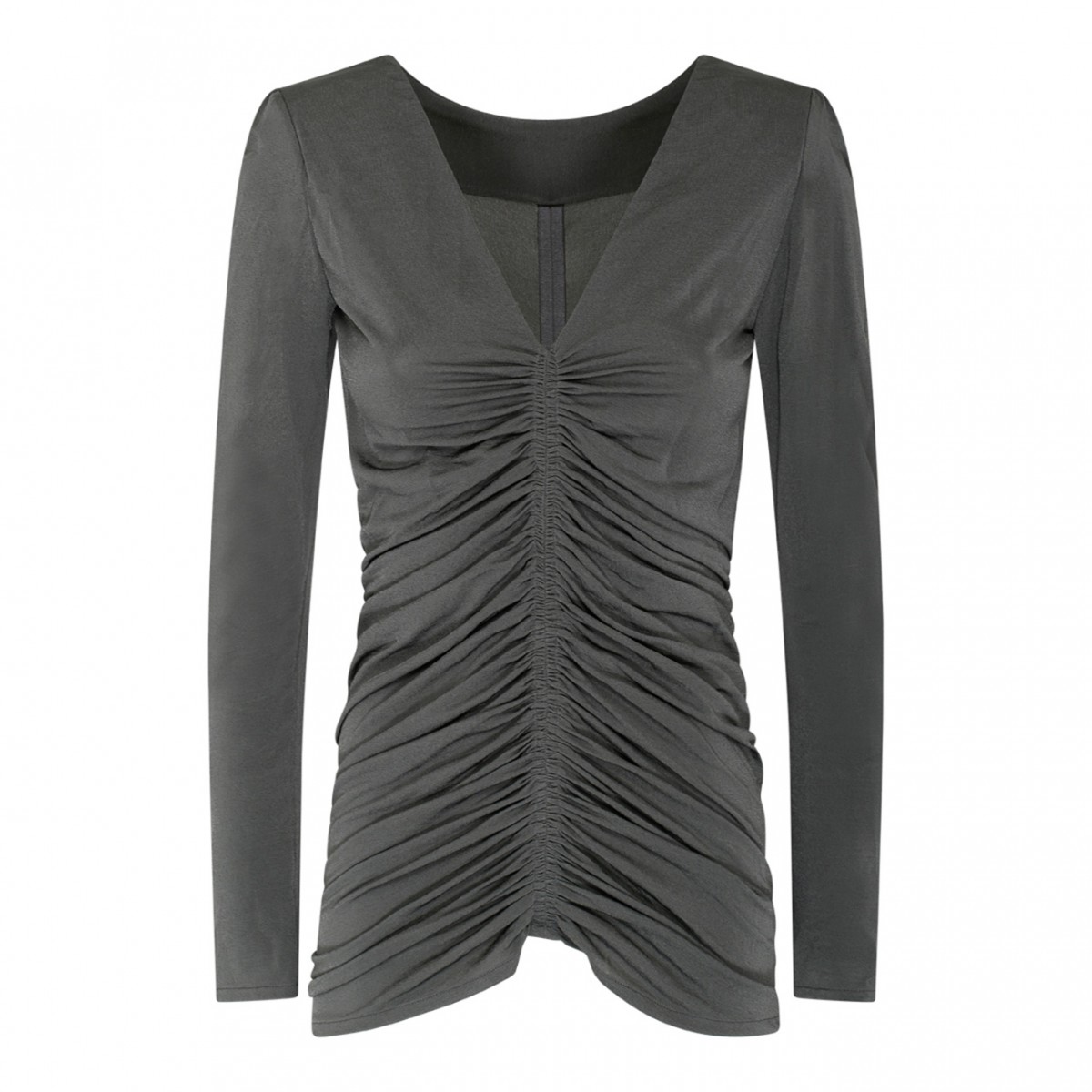 Givenchy Grey Ruched Long Sleeved Top.