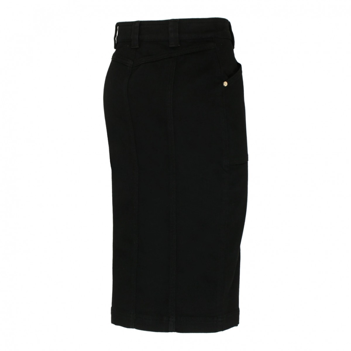 Tom Ford Black Cotton Blend Asymmetric Pencil Skirt.