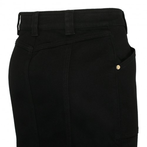 Tom Ford Black Cotton Blend Asymmetric Pencil Skirt.