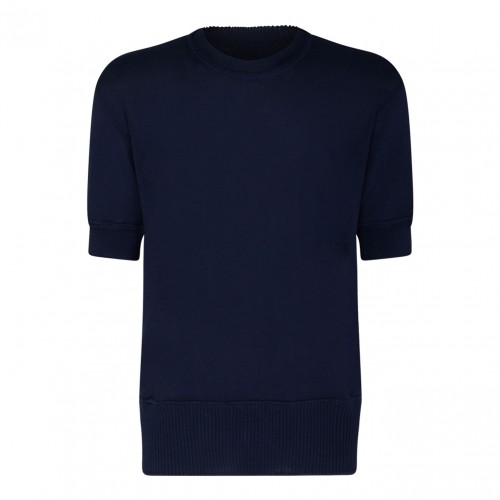 Navy Blue Knitted T-Shirt