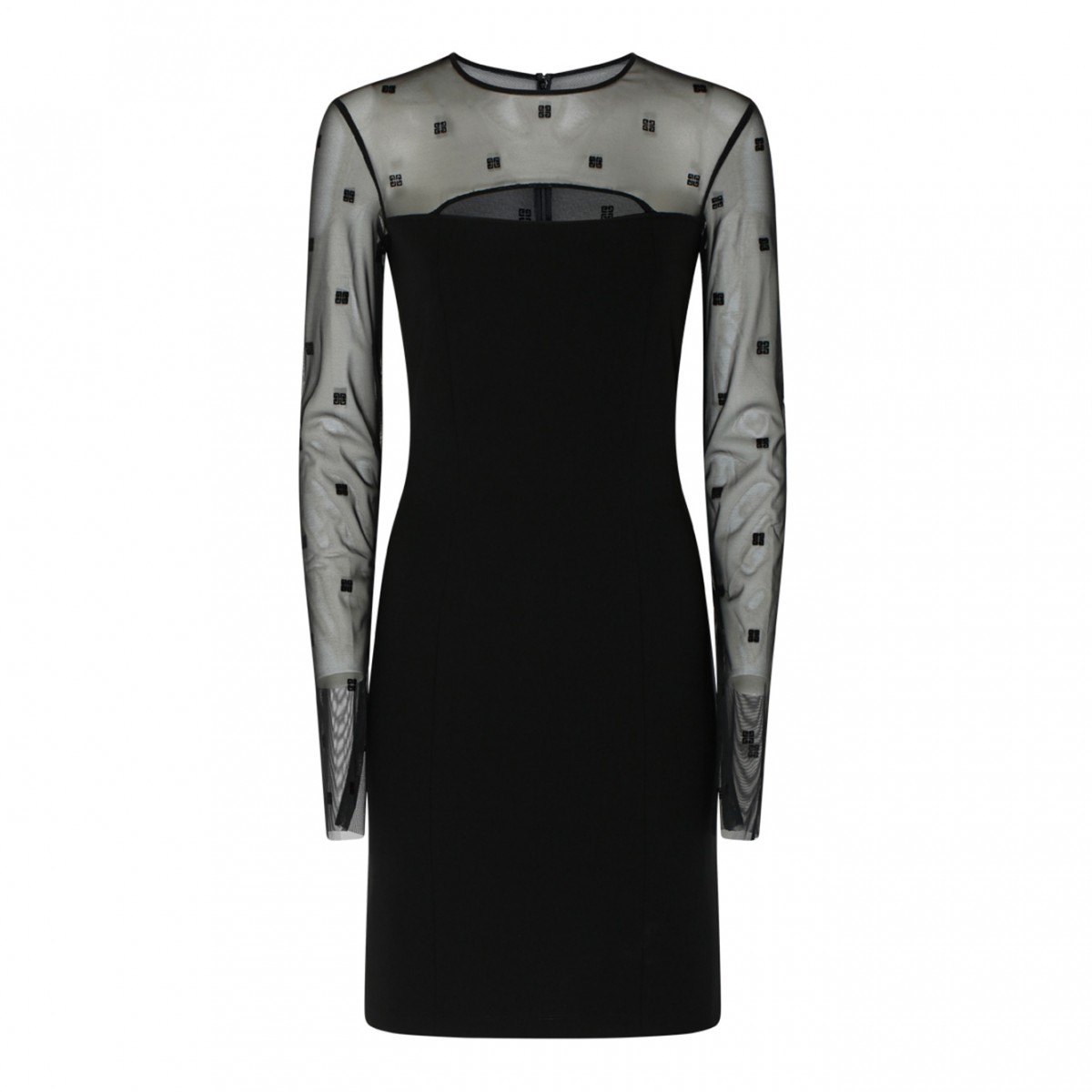 Givenchy Black 4G Tulle Mini Dress.