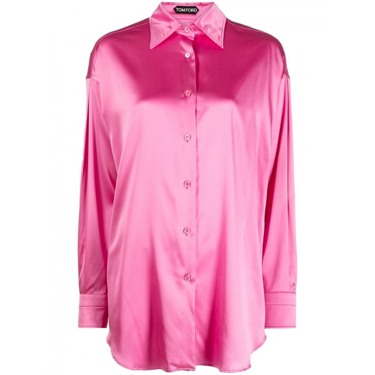 Tom Ford Rosebloom Silk Blend Pointed Collar Shirt.