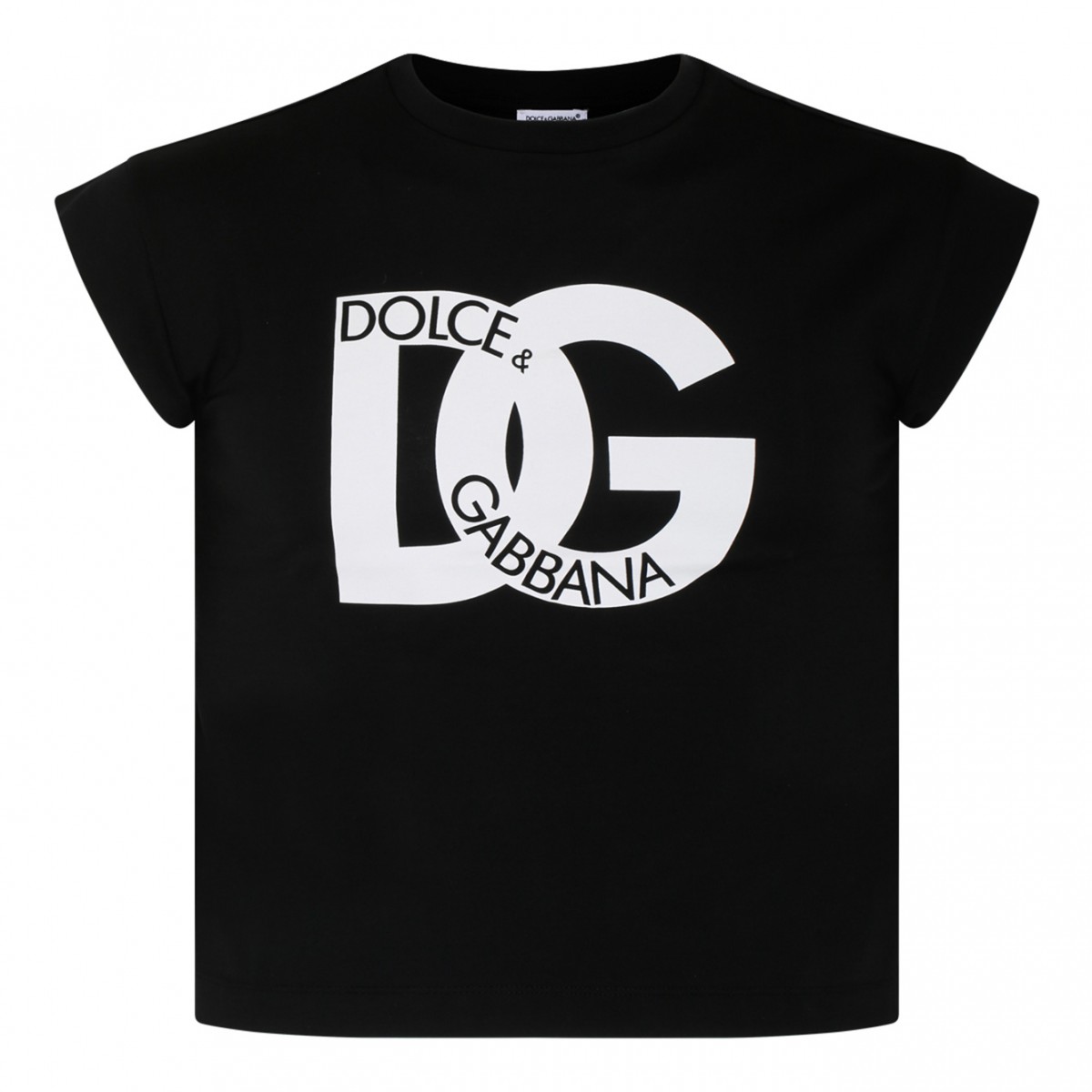 Dolce & Gabbana Kids Black Logo-Print T-Shirt Dress. 