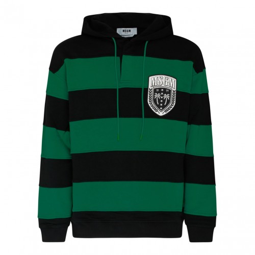 MSGM Green and Black Cotton...