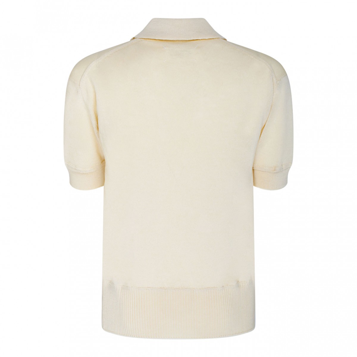 Off-White Wool Knitted Polo Shirt