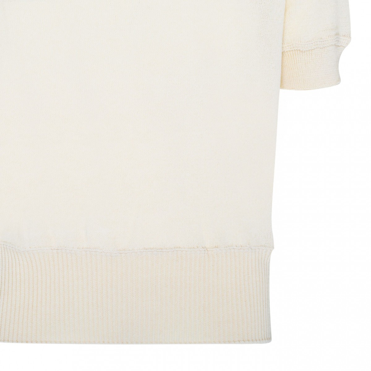 Off-White Wool Knitted Polo Shirt