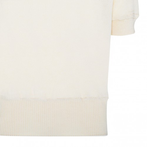 Off-White Wool Knitted Polo Shirt