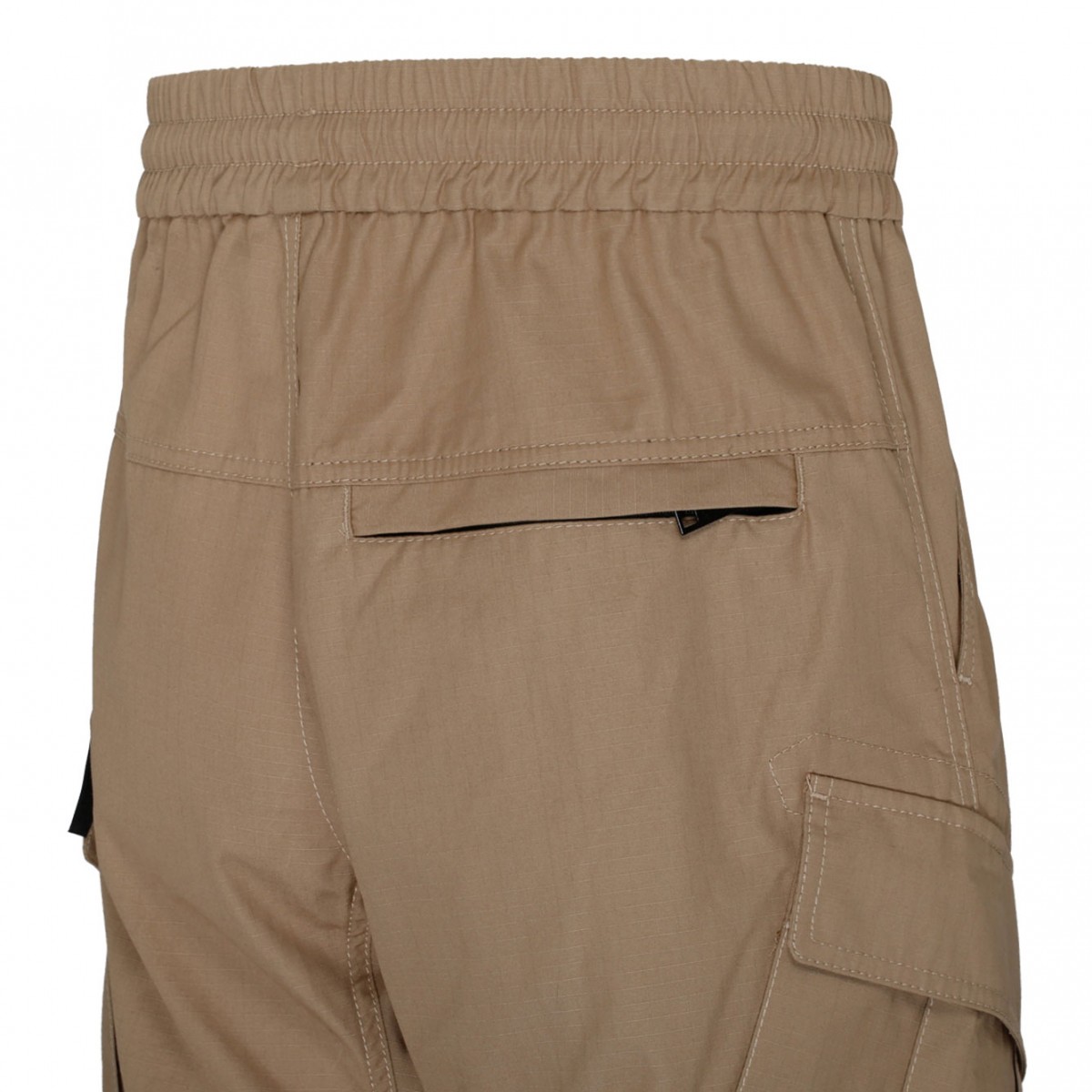 MSGM Beige Cotton Cargo Trousers.