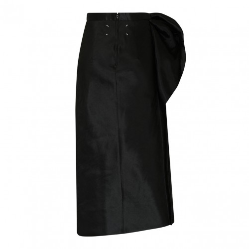 Black Floral Detail Midi Skirt 2