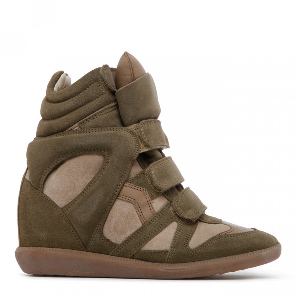 Isabel Taupe Top Wedge Sneakers.| COLOGNESE 1882