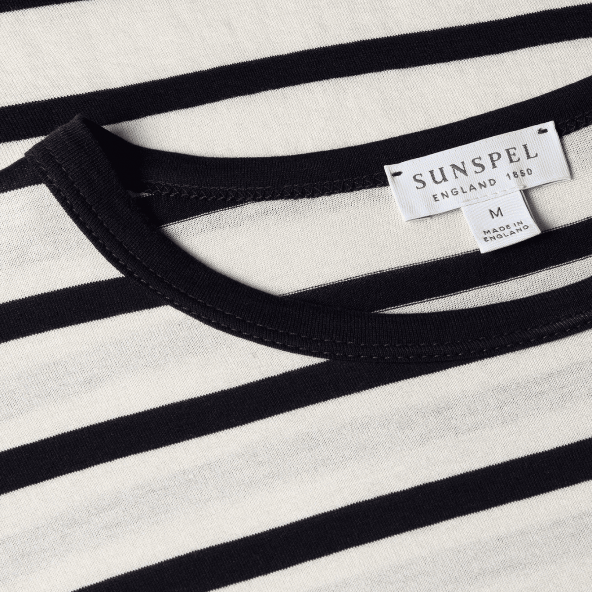 Ecru and Navy Breton Stripe Classic T-Shirt