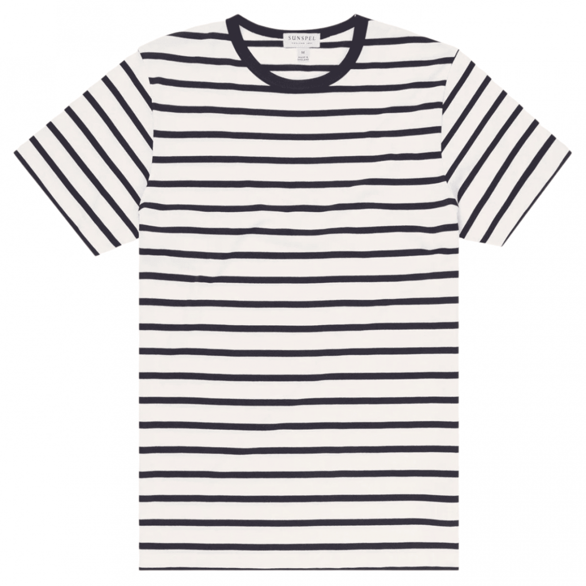 Ecru and Navy Breton Stripe Classic T-Shirt