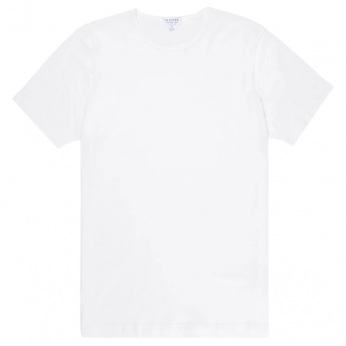 White Superfine Cotton Underwear T‑Shirt