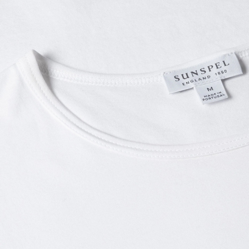 White Superfine Cotton Underwear T‑Shirt