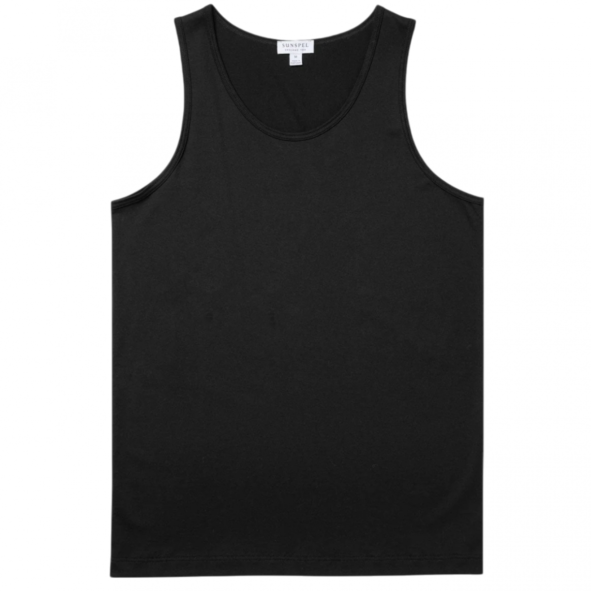 Black Superfine Cotton Underwear Vest