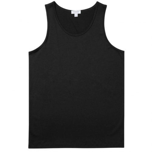 Black Superfine Cotton Underwear Vest