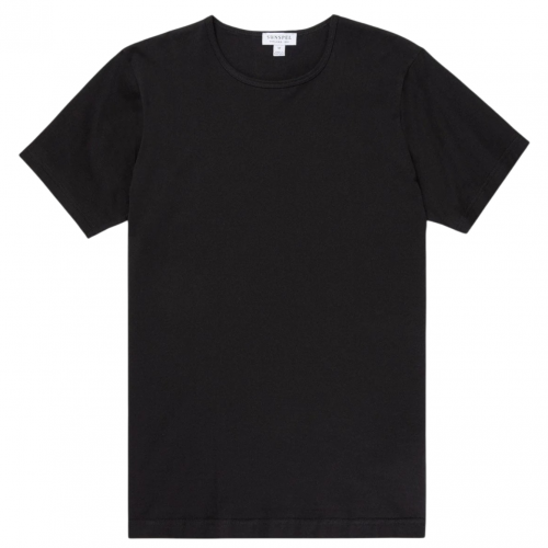Black Superfine Cotton Underwear T‑Shirt