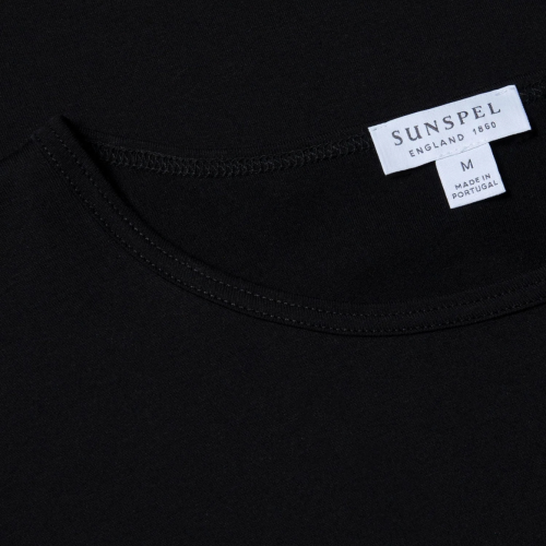 Black Superfine Cotton Underwear T‑Shirt