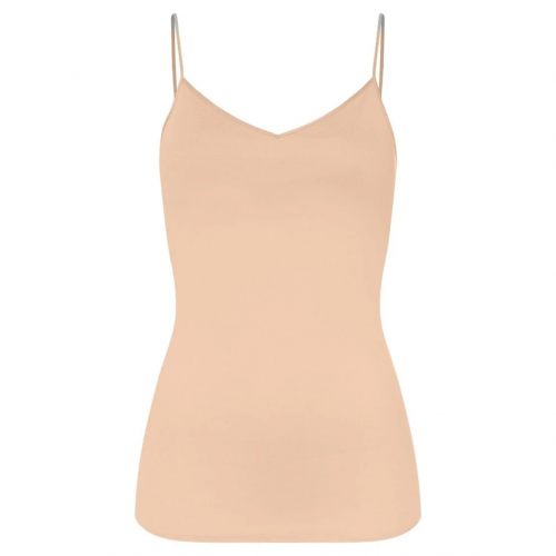 Beige Padded Spaghetti Top