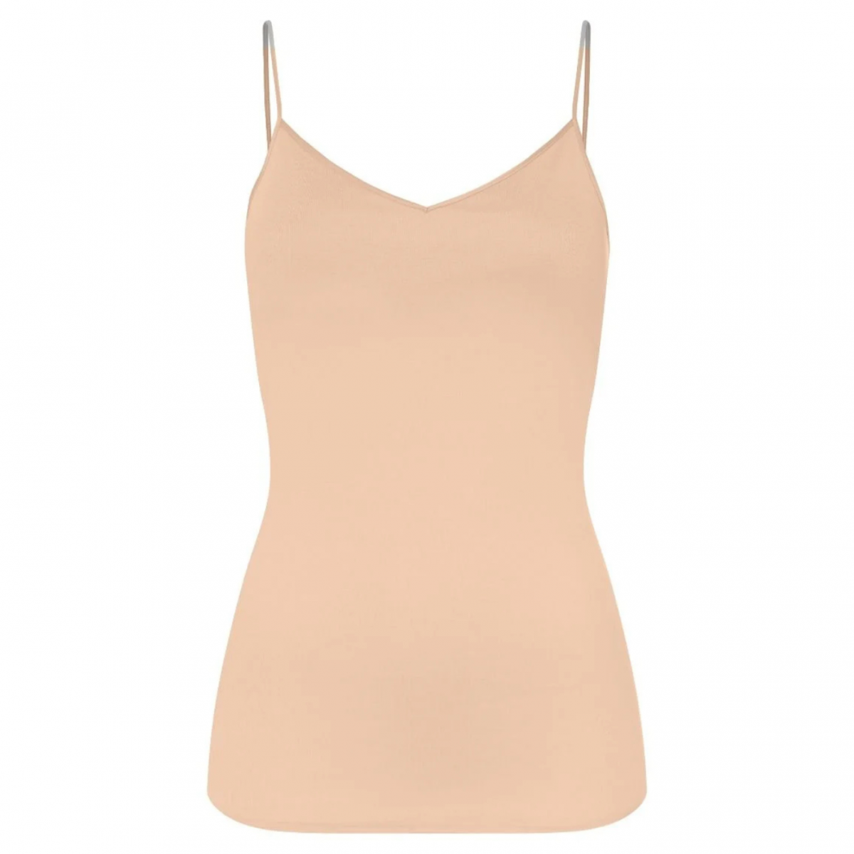 Beige Padded Spaghetti Top