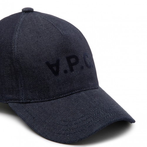 Indigo Logo Print Denim Cap