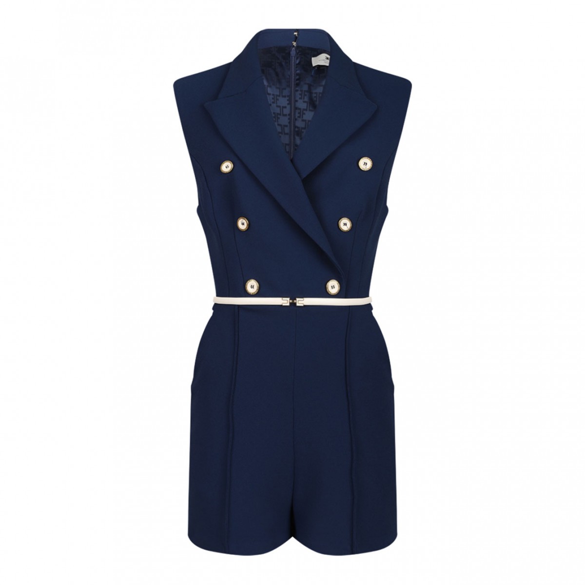 Navy Blue Double Breasted Jumpsuit