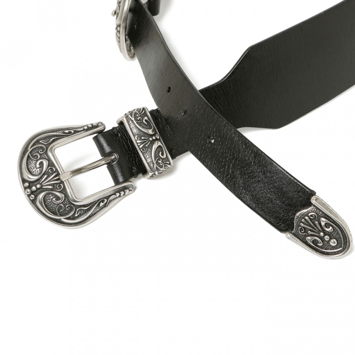 Black Double Buckle Belt