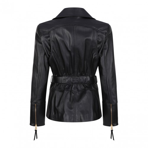 Black Leather Biker Jacket 2