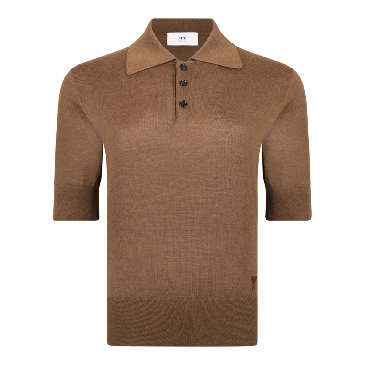 Brown Cotton Ami De Coeur Polo