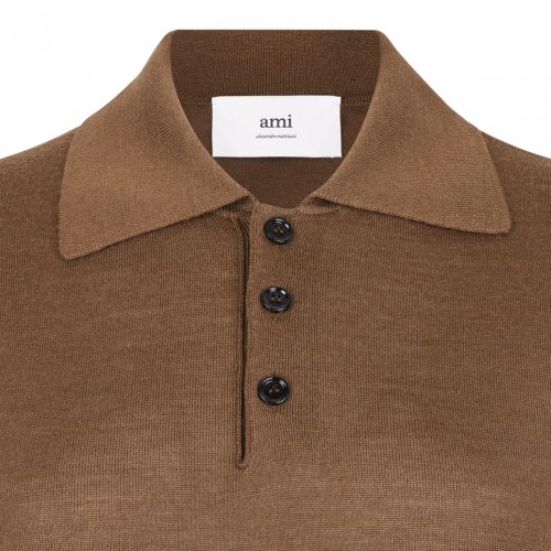 Brown Cotton Ami De Coeur Polo