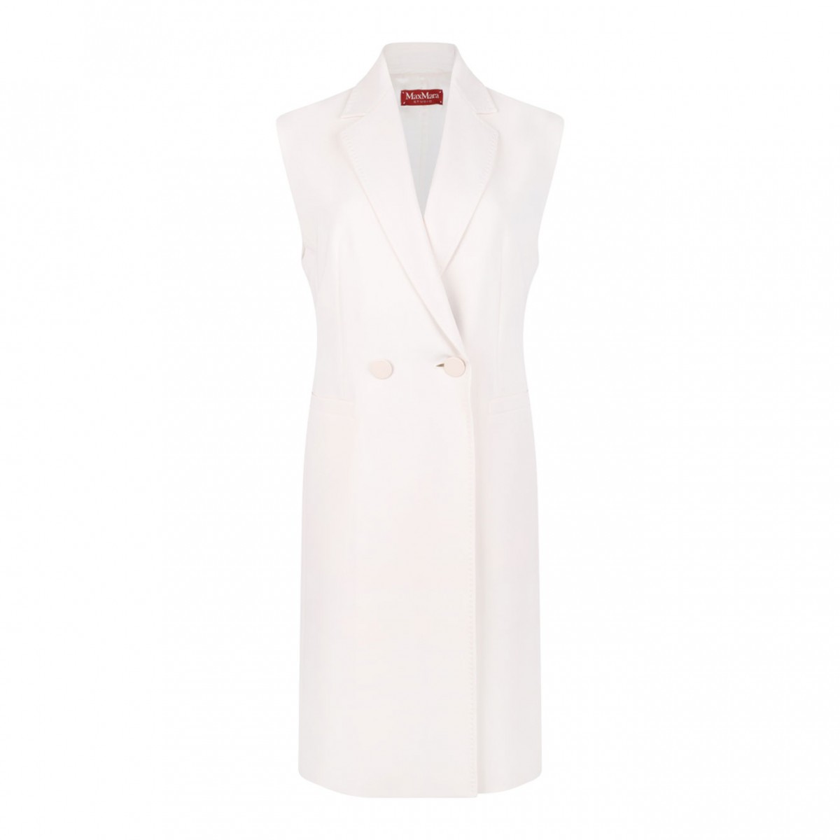 Ivory White Double-Breasted Cady Jacket