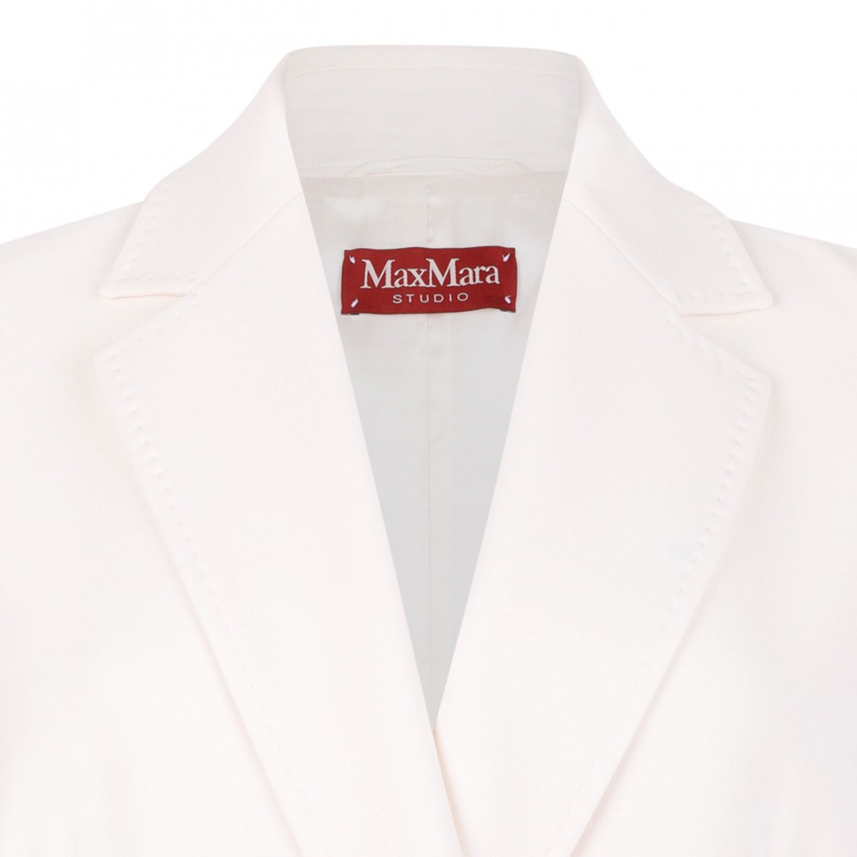 Ivory White Double-Breasted Cady Jacket