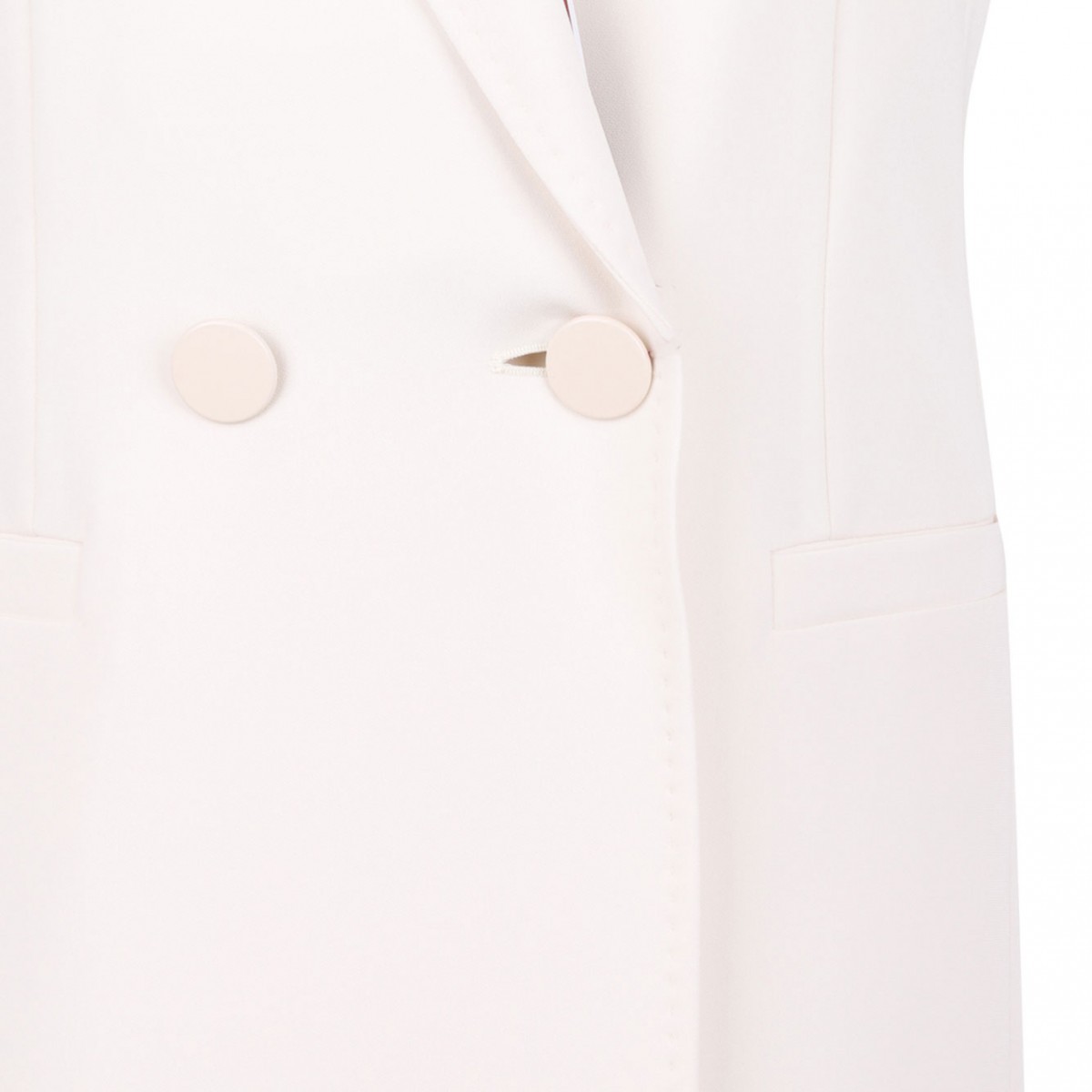 Ivory White Double-Breasted Cady Jacket