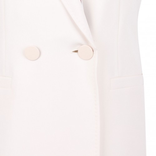 Ivory White Double-Breasted Cady Jacket
