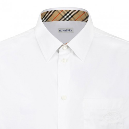 White Cotton Poplin Shirt