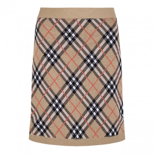 Embroidered Wool Blend Mini Skirt