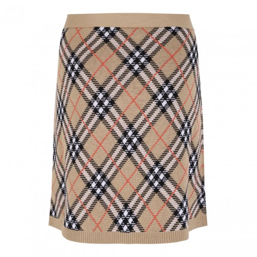 Embroidered Wool Blend Mini Skirt