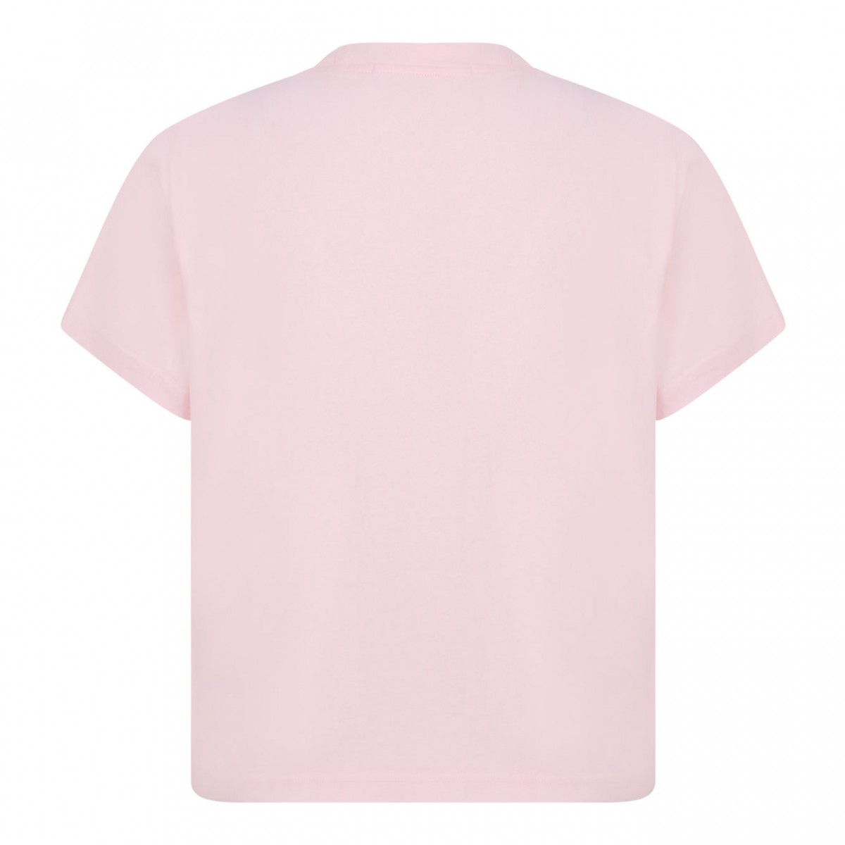 Light Pink Logo-Print Cotton T-Shirt