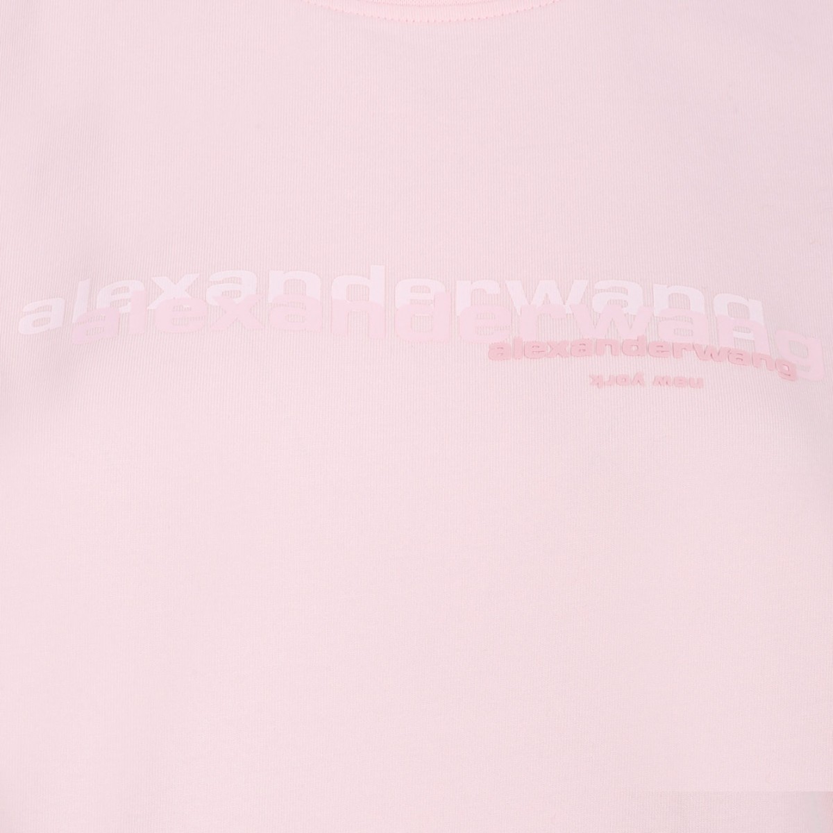 Light Pink Logo-Print Cotton T-Shirt