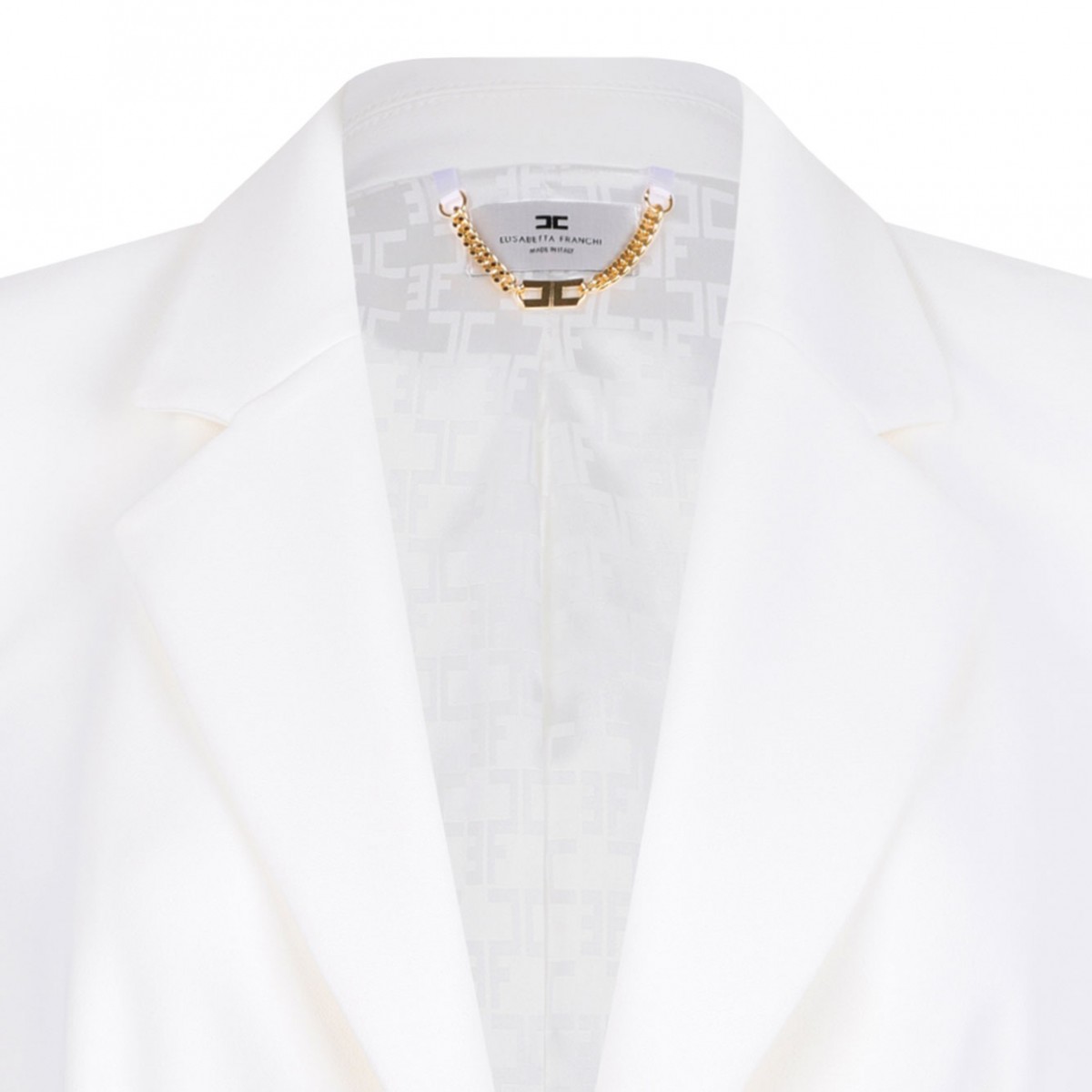 Ivory White Jacket With Jewel Details.