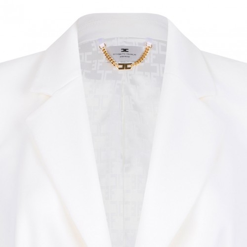 Ivory White Jacket With Jewel Details.