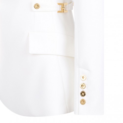 Ivory White Jacket With Jewel Details.