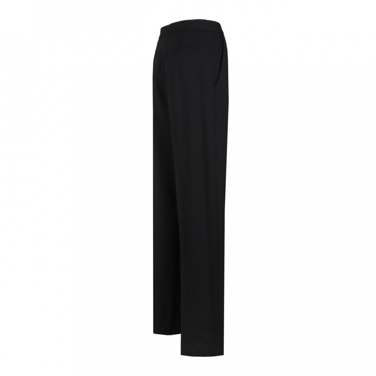 Black Crepe Trousers With Logo Details