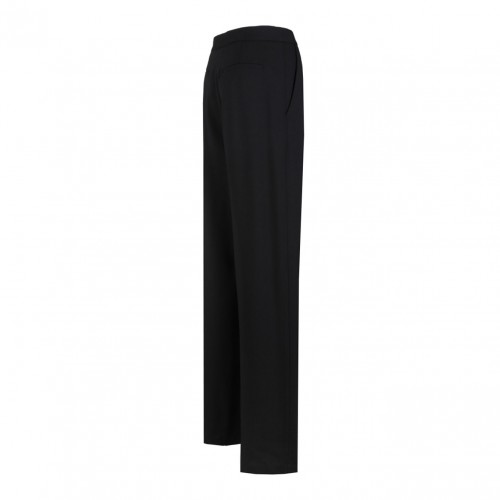 Black Crepe Trousers With Logo Details