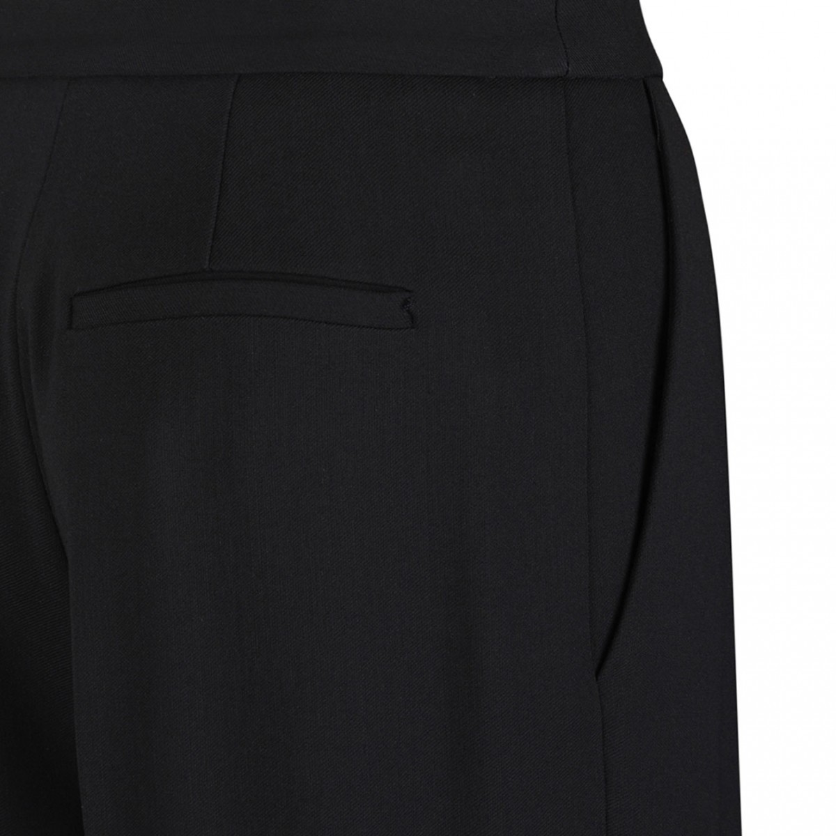 Black Crepe Trousers With Logo Details