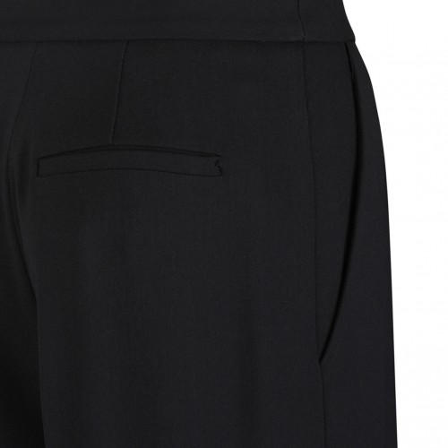 Black Crepe Trousers With Logo Details